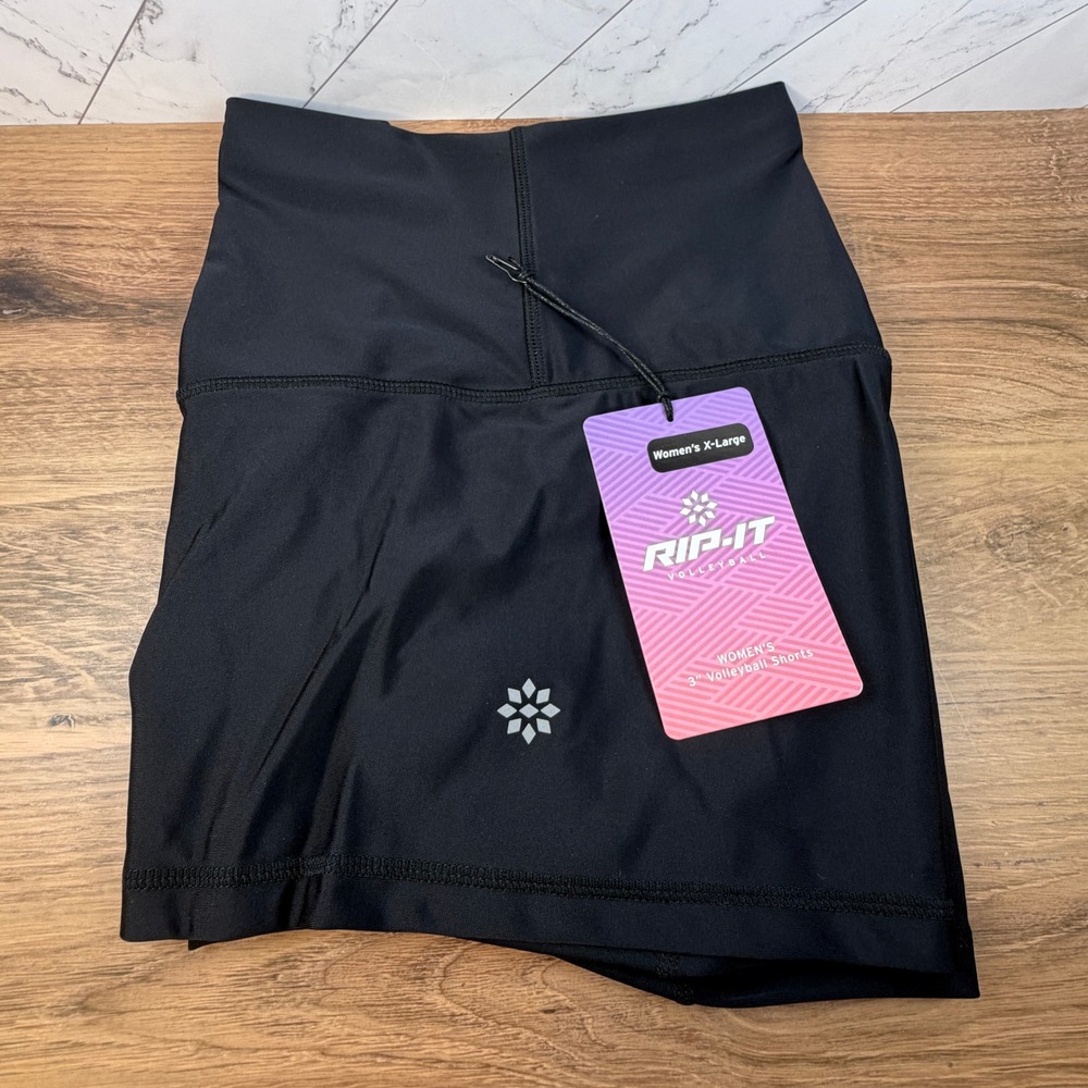 Rip-It Revolution Womens XL Black 3 Inch Inseam High Rise Volleyball Shorts NWT